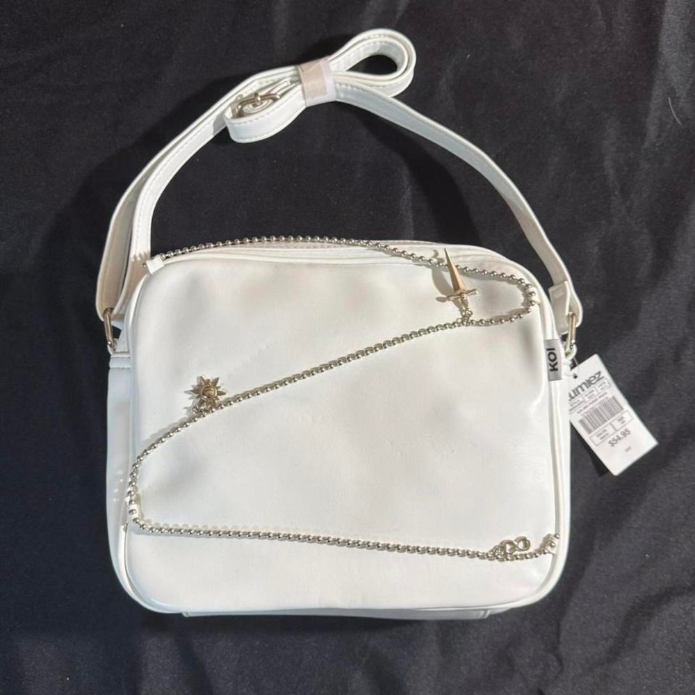 Zumiez White and silver cross shoulder bag